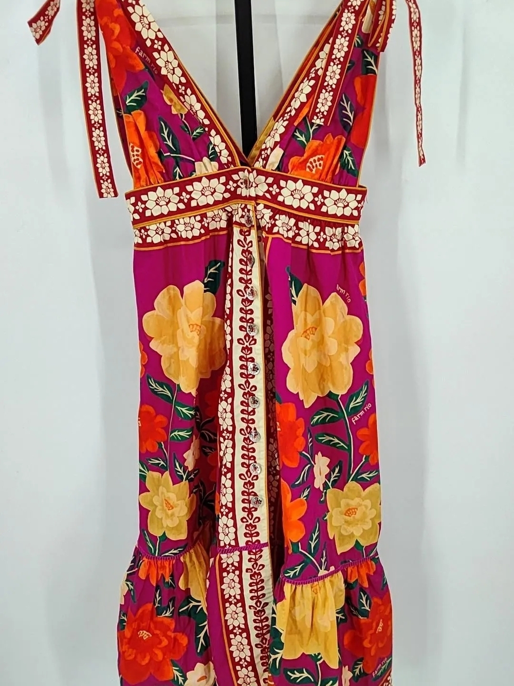 FARM Rio Pink Flower Tapestry Midi Dress - Picture 2 of 4